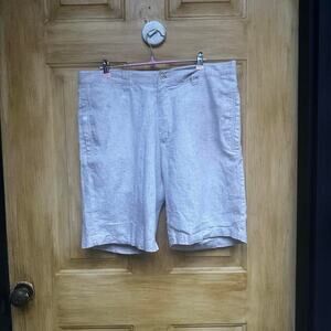 Bohio 100% Linen Shorts Womens 34 Natural Beige Bermuda High Rise Boho Summer
